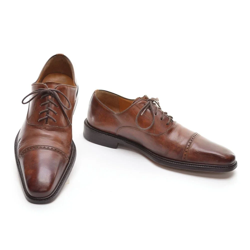 Men Magnanni Jaxton Burnished Brown Cap Toe Oxfords 41